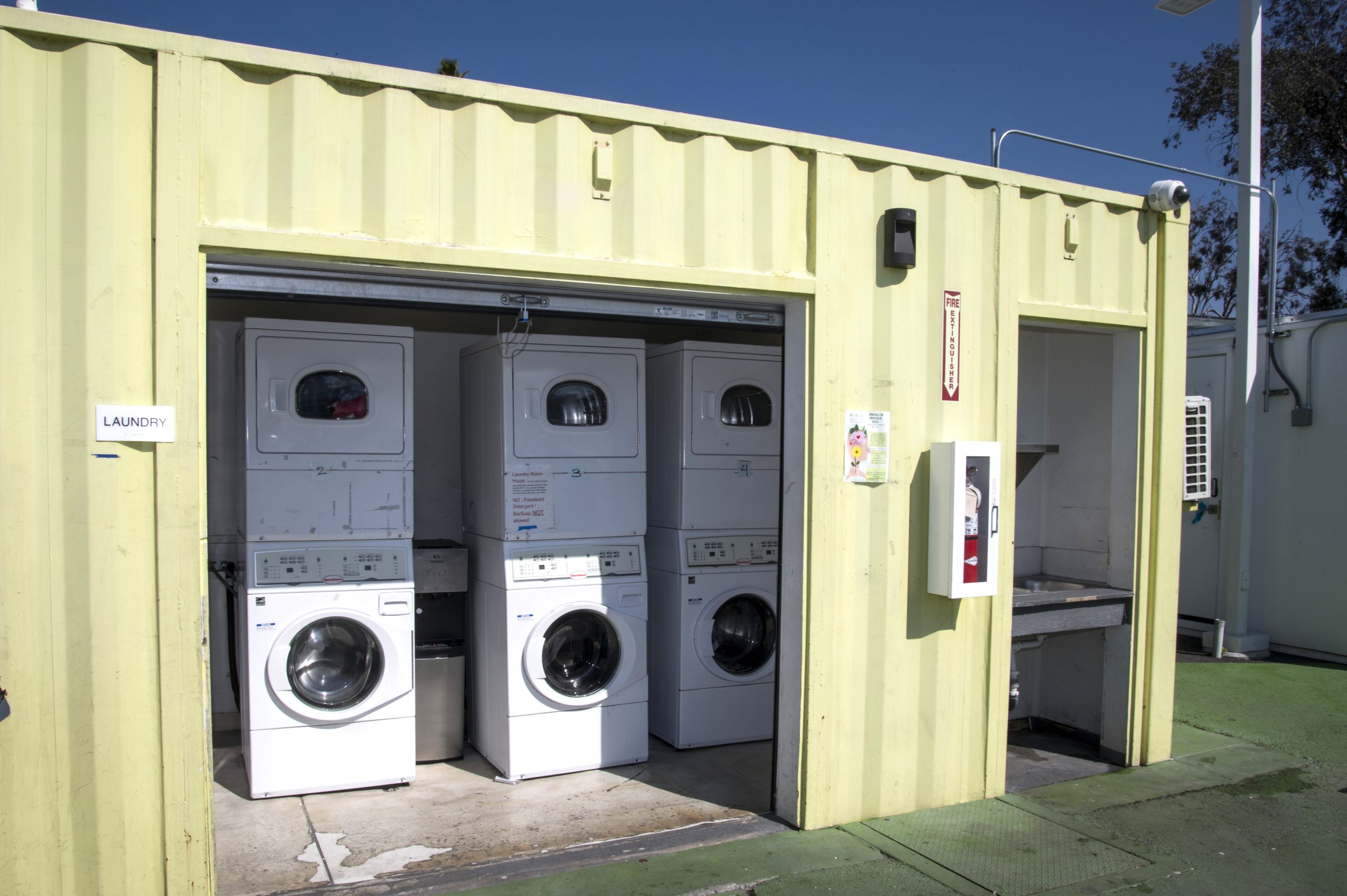 Whitsett West Tiny Home Village laundry facilities Photo: Ron Hall