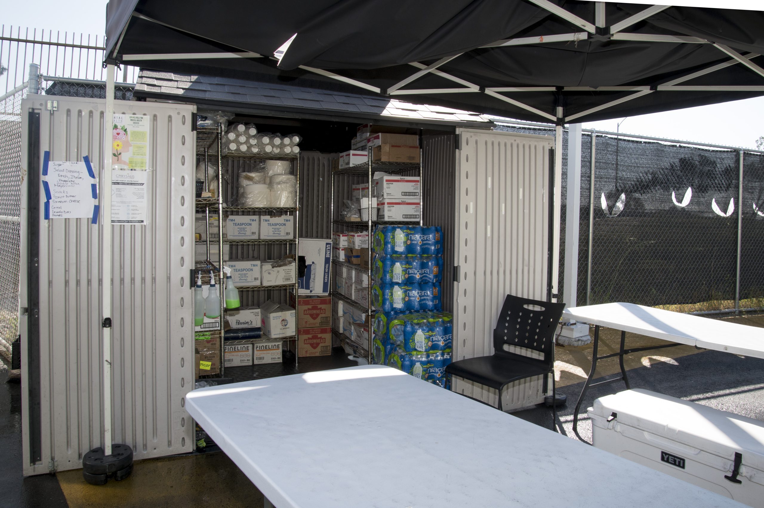Whitsett West Tiny Home Village supply storage Photo: Ron Hall